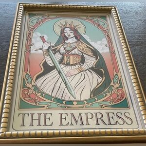Sapna Shah "The Empress" Tarot Art Print Gold Frame